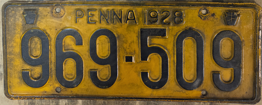 1928 Pennsylvania 'Penna' License Plate