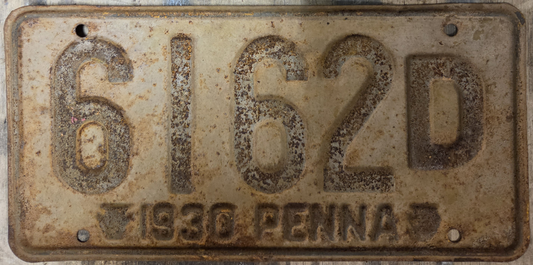 1930 Pennsylvania 'Penna' License Plate #2