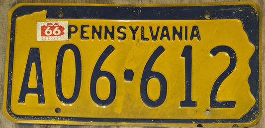 1965 - 1970 Pennsylvania License Plate
