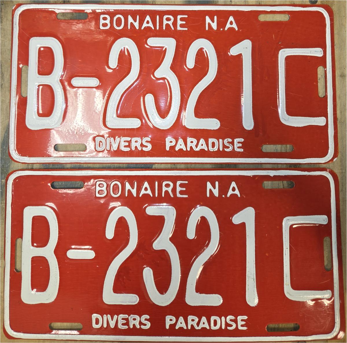 Bonaire Bonaire (Caribbean Netherlands Antilles) Divers Paradise License Plates - pair
