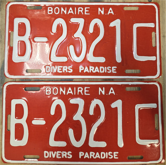 Bonaire Bonaire (Caribbean Netherlands Antilles) Divers Paradise License Plates - pair