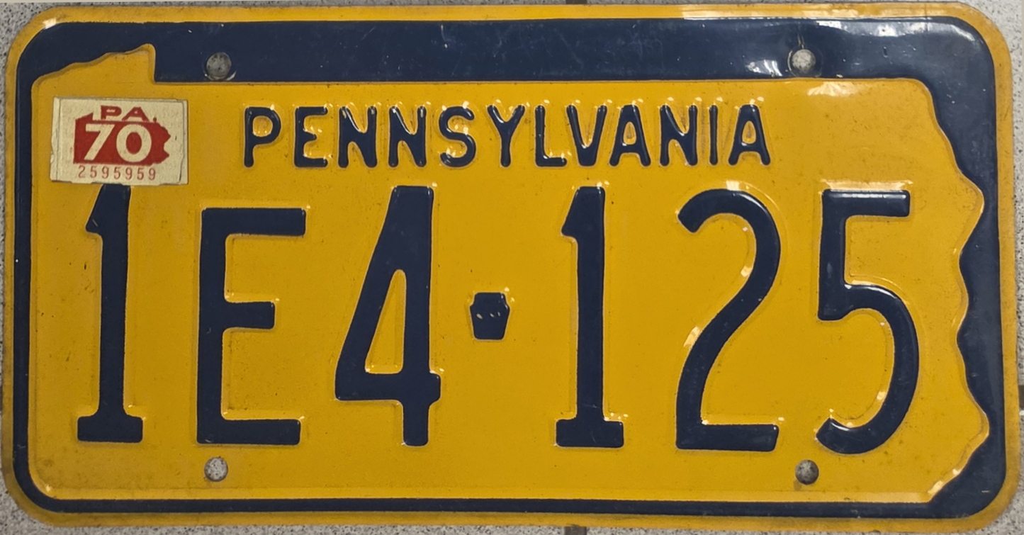 1965 - 1970 Pennsylvania License Plate